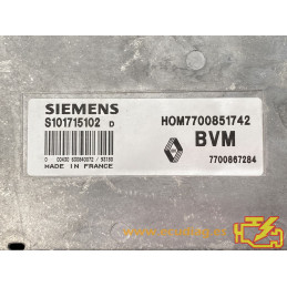 ECU MOTOR SIEMENS FENIX 3 S101715102D RENAULT 19 1.8i 99KW 134CV 7700867284 HOM7700851742 / CON INMOVILIZADOR ANULADO