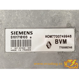 ENGINE ECU SIEMENS FENIX 3 S101718103B RENAULT 19 1.4i 43KW 58HP 7700862148 HOM7700749946 / WITH DISABLED IMMOBILIZER (IMMO OFF)