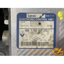 ENGINE ECU MOTOR LUCAS DCN R04080001H 80536L RENAULT MEGANE I 1.9 DTI 68KW 92HP 7700104972 HOM7700867275