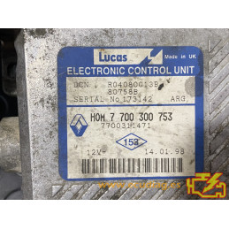 ENGINE ECU LUCAS DCN R04080013B 80758B RENAULT TRAFIC I 1.9 D 44KW 60HP 7700311471 HOM7700300753
