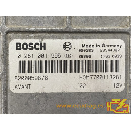 ECU MOTOR BOSCH EDCMSA15.5-5.42 0281001995 RENAULT LAGUNA I 1.9 DTI 100CV 8200059878 HOM7700113281 - CON INMOVILIZADOR ANULADO