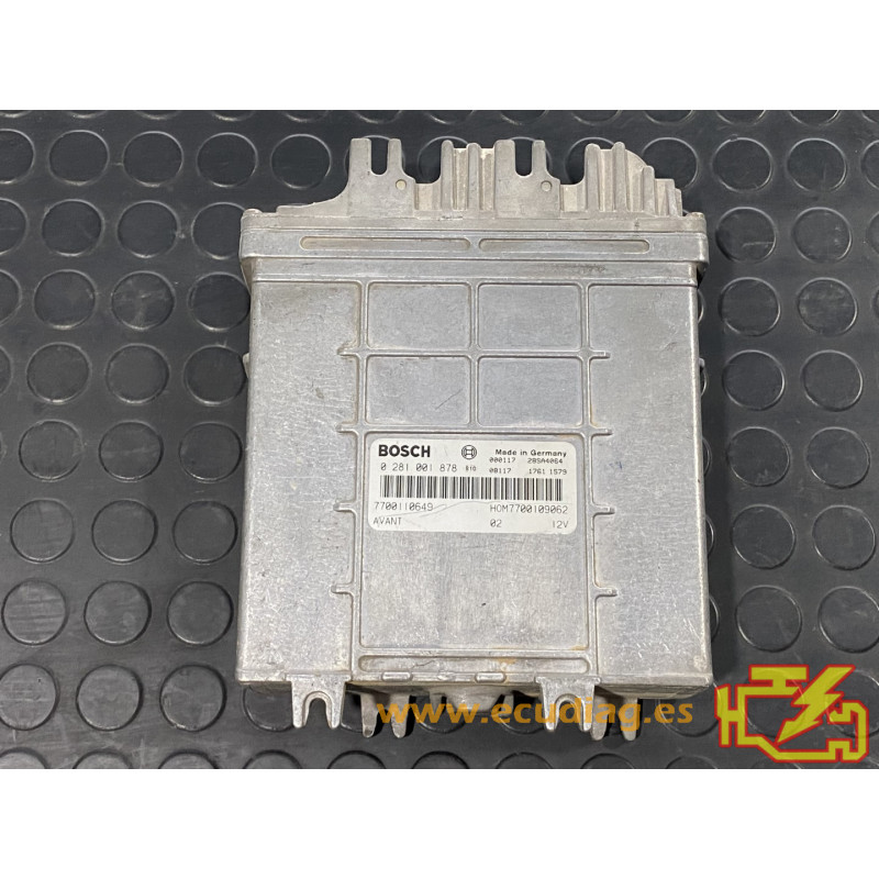 ECU MOTOR BOSCH EDCMSA15.5-5.42 0281001878 RENAULT 7700110649 HOM7700109062 - CON INMOVILIZADOR ANULADO