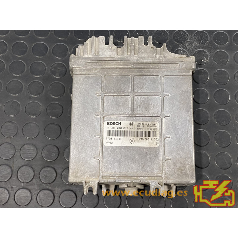 ECU MOTOR BOSCH EDCMSA15.5-5.42 0281010077 RENAULT MEGANE I 1.9 DTI 100CV 7700114644 HOM7700111552 - CON INMOVILIZADOR ANULADO