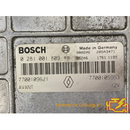 ECU BOSCH EDCMSA15.5-5.34 0281001809 RENAULT MEGANE SCENIC I 1.9 DTI 100CV 7700109621 7700105953 - CON INMOVILIZADOR ANULADO