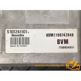 ECU MOTOR SIEMENS FENIX 3 S101261101D RENAULT 19 1.8i 99KW 134CV 7700854851 HOM7700742849 / CON INMOVILIZADOR ANULADO (IMMO OFF)