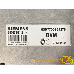 ECU MOTOR SIEMENS FENIX 3 S101728112P RENAULT 19 I 1.8i 66KW 90CV 7700864484 HOM7700864276 / CON INMOVILIZADOR ANULADO