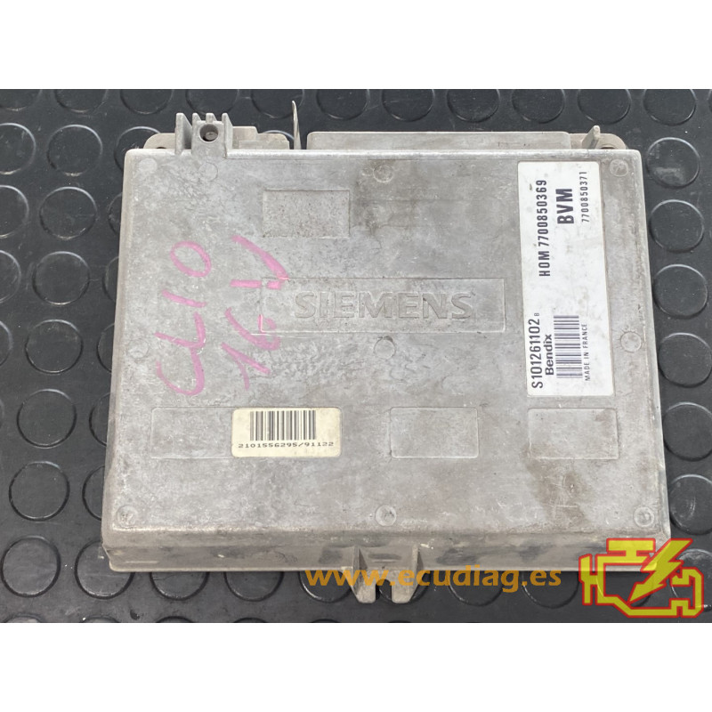 ENGINE ECU SIEMENS FENIX 3 S101261102B RENAULT CLIO I 1.8i 101KW 137HP 7700850371 HOM7700850369 - WITH DISABLED IMMOBILIZER