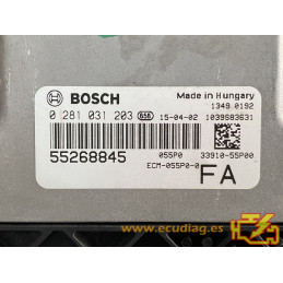 ECU MOTOR BOSCH EDC17C69-3.32 0281031203 SUZUKI VITARA II 1.6 DDIS 88KW 120CV 33910-55P00 FIAT 55268845 FA