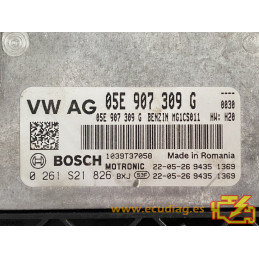 ECU MOTOR BOSCH MG1CS011 0261S21826 AUDI A3 IV (8Y) 1.5 TFSI 110KW 150CV 05E907309G