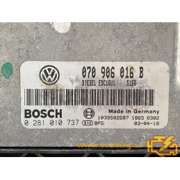 ENGINE ECU BOSCH EDC16U1-5.2 0281010737 VAG 070906016B - WITH DISABLED IMMOBILIZER