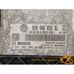 ECU MOTOR BOSCH MED9.1 0261S02600 SKODA SUPERB II 3.6 FSI 191KW 260CV 03H906032DQ - CON INMOVILIZADOR ANULADO