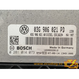ECU BOSCH EDC16U34-3.41 0281014073 VW CADDY III 1.9 TDI 77KW 105HP 03G906021AR SW 03G906021PD 1330 - WITH DISABLED IMMOBILIZER