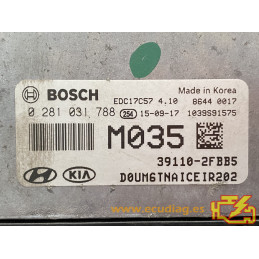 ECU MOTOR BOSCH EDC17C57-4.10 0281031788 KIA SORENTO 2.2 CRDI 39110-2FBB5