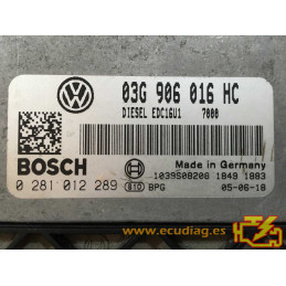 ECU MOTOR BOSCH EDC16U1-5.41 0281012289 VAG 03G906016HC