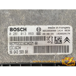 ECU MOTOR BOSCH EDC16C34-4.11 0281013869 PSA 9664356980 - CON INMOVILIZADOR ANULADO (INMO / IMMO OFF)