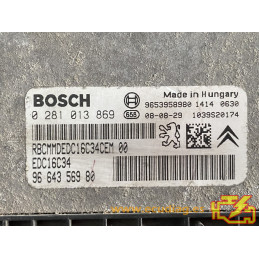 ENGINE ECU BOSCH EDC16C34-4.11 0281013869 PSA 9664356980 - WITH DISABLED IMMOBILIZER (IMMO OFF)