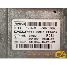 ENGINE ECU DELPHI DCM6.1 28584796 FORD MONDEO 2.0 TDCI 110KW 150HP HS7A-12A650-CFB HW DS71-12B684-XC RCS1