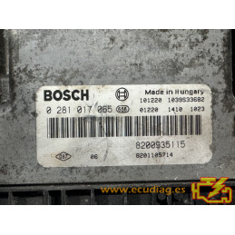 ECU BOSCH EDC16C36-3.3 0281017065 TRAFIC / VIVARO 2.0 DCI 114HP 8200935115 8201105714 / SW 1037511430 - 8201149890 - VIRGIN