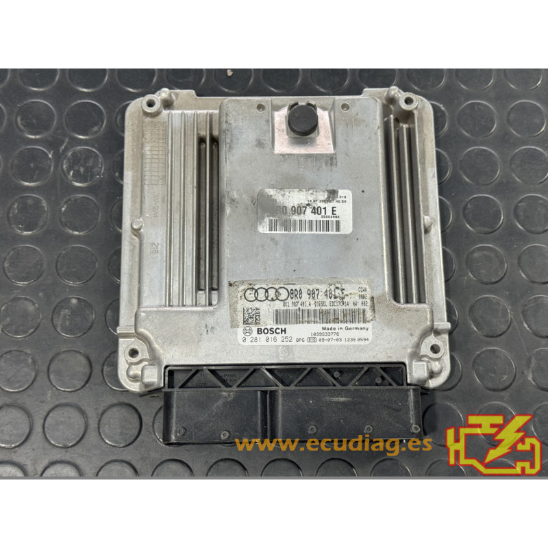 ENGINE ECU BOSCH EDC17CP14-2.41 0281016252 AUDI A5 3.0 TDI 240HP CCWA 8K1907401A 8R0907401E / SW 8R0907401J 0008 - 1037516613