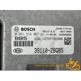 ECU BOSCH MED17.9.8 0261S14967 KIA SPORTAGE 1.6 GDI 39110-2BQB5 / SW GGQL-GE56FS02600 - 10SW007567 - CON INMOVILIZADOR ANULADO