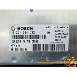 ENGINE ECU BOSCH ME7.4.9 0261S04532 CITROEN C4 1.6i 80KW 110HP 9665903580 - WITH DISABLED IMMOBILIZER (IMMO OFF)