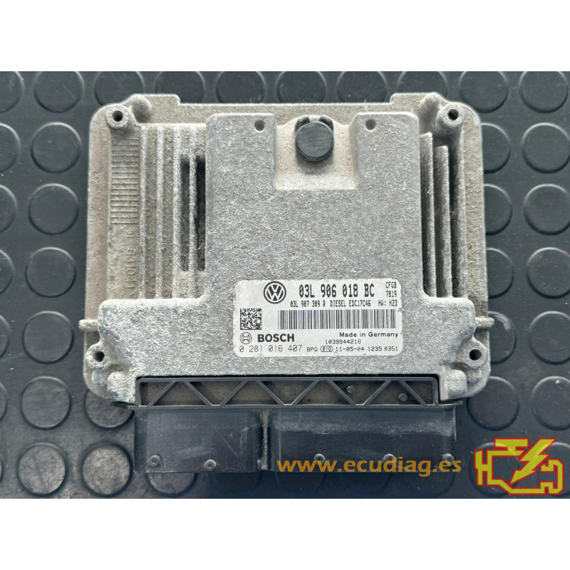 ECU BOSCH EDC17C46-2.7 0281016407 VOLKSWAGEN GOLF VI 2.0 TDI 125KW 170CV 03L907309R / SW 03L906018BC 7819