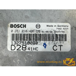 ECU BOSCH EDC15C7-2.22 0281010486 JUMPER / BOXER / DUCATO 2.8 HDI JTD 93KW 126CV 1327518080 - CON INMOVILIZADOR ANULADO