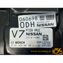 ECU MOTOR BOSCH 0281035907 NISSAN QASHQAI II (J11) 1.7 DCI 110KW 150CV 23710HV90A