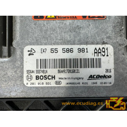 ECU MOTOR BOSCH EDC17CP47-3.40 0281018931 ACDELCO E47 OPEL INSIGNIA I (A) 2.0 CDTI 143KW 195CV 55586981 AA91 / SW 1037543157