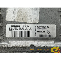 ECU SIEMENS EMS3134 S118301131A RENAULT KANGOO I 1.6i 70KW 95HP K4M) 8200326375 8200512582 - WITH DISABLED IMMOBILIZER