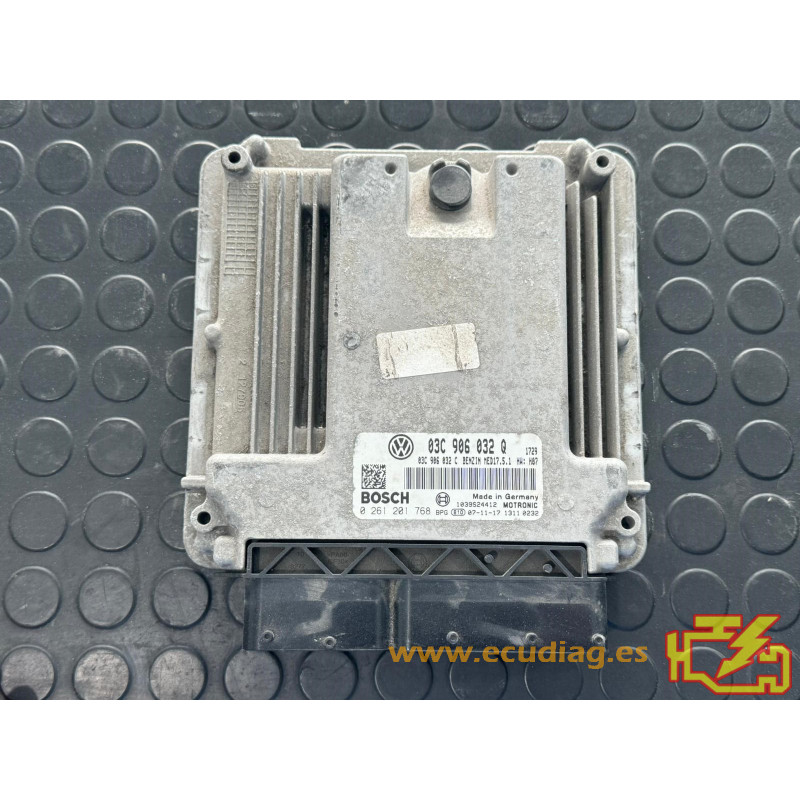 ENGINE ECU BOSCH MED17.5.1 0261201768 VOLKSWAGEN GOLF V (1K) 1.4 TSI 103KW 140HP 03C906032C / SW 03C906032Q 6456 - 1037506725