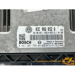 ECU MOTOR BOSCH MED17.5.1 0261201768 VOLKSWAGEN GOLF V (1K) 1.4 TSI 103KW 140CV 03C906032C / SW 03C906032Q 6456 - 1037506725