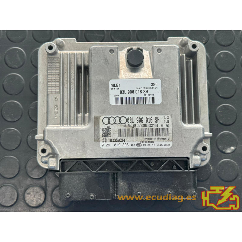 ENGINE ECU BOSCH EDC17C46-2.22 0281019898 AUDI Q5 I (8R) 2.0 TDI 110KW 150HP 03L906018JL / SW 03L906018SH 9978 - 1037561818