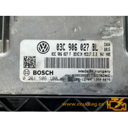 ECU BOSCH MED17.5.5 0261S06100 VOLKSWAGEN TIGUAN I (5N) 1.4 TSI 110KW 150CV CAVA 03C906027F / SW 03C906027BL 9500 - 1037519128