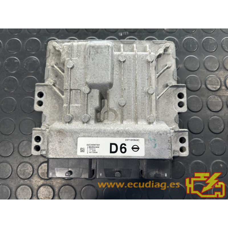 ENGINE ECU CONTINENTAL SID310 A2C39567001 NISSAN QASHQAI II (J11) 1.5 DCI 81KW 110HP 23710HX43C D6