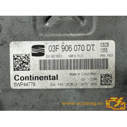 ECU MOTOR CONTINENTAL SIMOS 10.22 5WP44779 SEAT IBIZA IV (6J) 1.2 TSI 77KW 105CV CBZB 03F907309E / SW 03F906070DT 1355