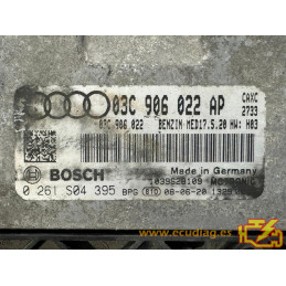 ECU MOTOR BOSCH MED17.5.20 0261S04395 AUDI A3 II (8P) 1.4 TFSI 92KW 125CV CAXC 03C906022 / SW 03C906022AP 2733