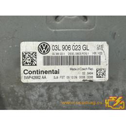 ECU MOTOR CONTINENTAL SIMOS PCR2.1 5WP42662AA VOLKSWAGEN PASSAT V (3C) 1.6 TDI 77KW 105CV CAYC 03L906023A / SW 03L906023GL 5810