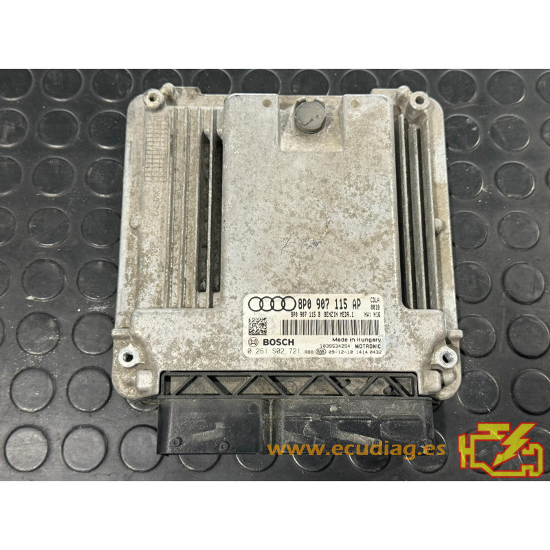 ECU BOSCH MED9.1 0261S02721 AUDI S3 II (8P) 2.0 TFSI 195KW 265CV CDLA 8P0907115B / SW 8P0907115AP 0010 - CON INMO ANULADO