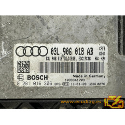 ECU BOSCH EDC17C46-2.5 0281016306 AUDI A3 II (8P) 2.0 TDI 103KW 140HP CFFB 03L906018AG / SW 03L906018AB 6744 - WITH IMMO OFF