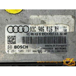 ECU BOSCH MED17.5.5 0261S06191 AUDI A1 I (8X) 1.4 TFSI 90KW 122CV CAXA) 03C906016BG / SW 03C906016BH 7508