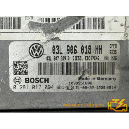 ECU BOSCH EDC17C46-2.6 0281017094 VW SHARAN II (7N) 2.0 TDI 103KW 140CV CFFB 03L907309Q / SW 03L906018HH 9235 - CON INMO ANULADO