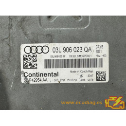 ENGINE ECU CONTINENTAL SIMOS PCR2.1 5WP42954AA AUDI A1 I (8X) 1.6 TDI 66KW 90HP CAYB 03L907425KP / SW 03L906023QA 4861