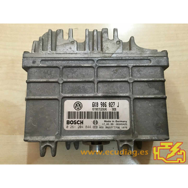 ECU MOTOR BOSCH MP9.0 0261204844 VAG 6K0906027J - CON INMOVILIZADOR ANULADO (INMO / IMMO OFF)