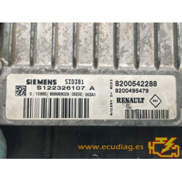 ECU SIEMENS VDO SID301 S122326107A RENAULT SCENIC II 1.5 DCI 78KW 105CV 8200542288 8200495479 / SW 8200557609 A900 - VIRGEN