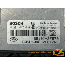 ECU BOSCH EDC17C08-5.22 0281017046 KIA SPORTAGE III 2.0 CRDI 100KW 136CV D4HA 39101-2F570 / SW B0SL504ACVELI2RL - 1037510091