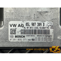 BOSCH MD1CS004 0281035371 VOLKSWAGEN PASSAT VII (3G) 2.0 TDI 147KW 200CV DTUA 05L907309B / SW 05L906022F 0987 - 10SW066163