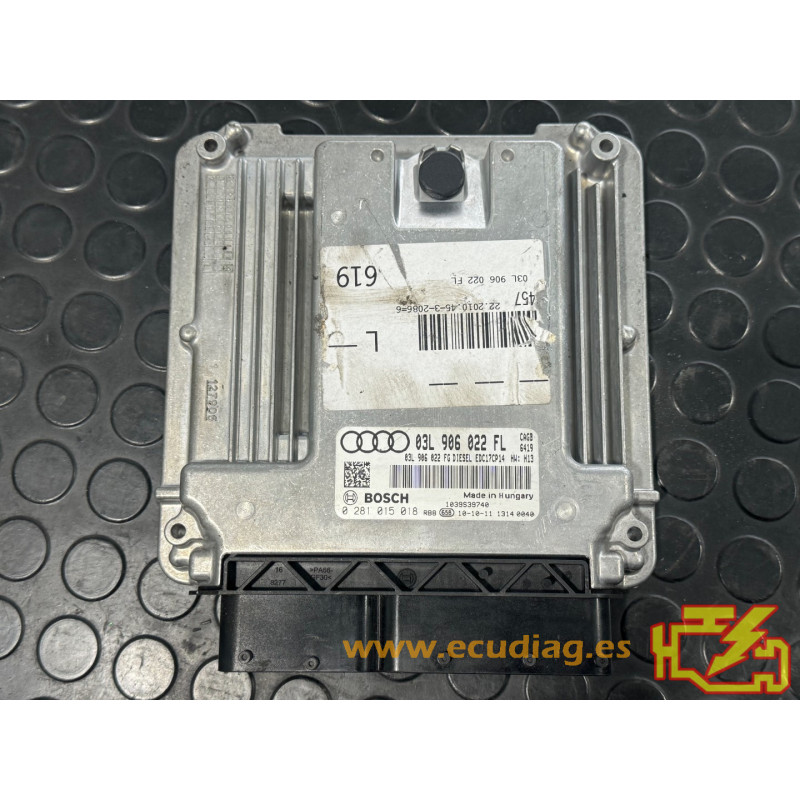 ECU BOSCH EDC17CP14-3.2 0281015018 AUDI A6 III (4F) 2.0 TDI 100KW 136CV CAGB 03L906022FG / SW 03L906022FL - 1037535328