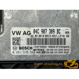 ECU BOSCH MED17.1.27 0261S18349 SEAT IBIZA V (KJ) 1.0 TGI 66KW 90CV L3 12V DBYA 04C907309BC / SW 04C906025CH 0495 - 10SW060777