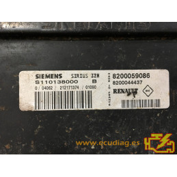 ECU SIEMENS SIRIUS 32N S110138000B RENAULT MEGANE I 1.4i 8200059086 8200044437 - / SW 8200108408 - CON INMOVILIZADOR ANULADO